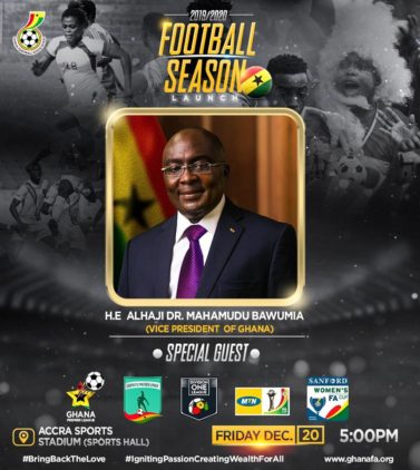 Vice President Bawumia to attend launch of 2019/2020 Football Season Vice President Bawumia to attend launch of 2019/2020 Football Season